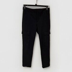 Anthropologie Womens Pants 8 The‎ Essential Slim Black Pockets Cargo Mid Rise